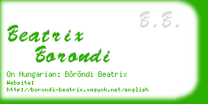 beatrix borondi business card