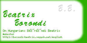 beatrix borondi business card